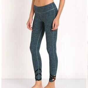 🔥Beyond Yoga Spacedye Strappy Ballet Legging Black/Arctic Teal Women's Size XS